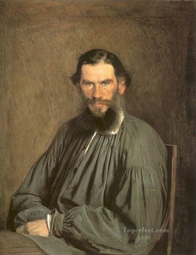  Democratic Canvas - Portrait of the Writer Leo Tolstoy Democratic Ivan Kramskoi